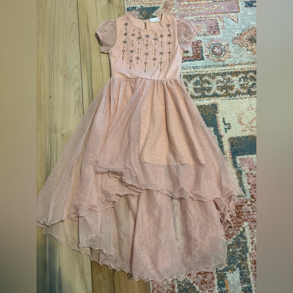 Mocha pink girls fancy dress